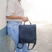 Custom Leather Convertible Backpack-Made in Spain