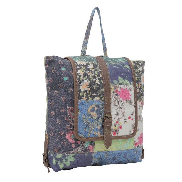 Le Fleur Canvas & Leather Floral Backpack