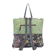 Le Fleur Canvas & Leather Floral Backpack