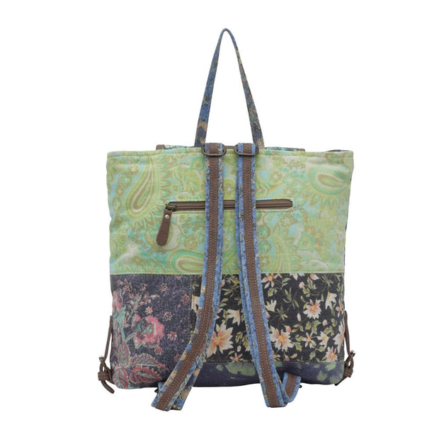 Le Fleur Canvas & Leather Floral Backpack