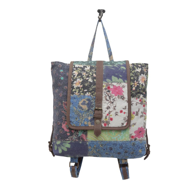 Le Fleur Canvas & Leather Floral Backpack