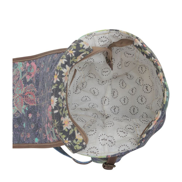 Le Fleur Canvas & Leather Floral Backpack